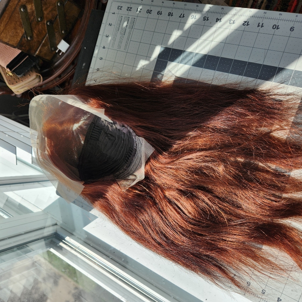 Human Hair Halo Dyed Lacefront Wig - Picture 8 of 9
